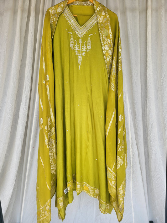 Green Semi-Stitched Premium Suits