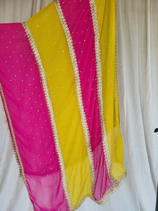 Premium Dual-Color Georgette Dupatta