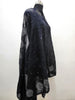 Hand Block Mirror Mal Dupatta Black