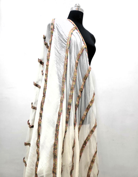 Mal Dupatta Cream White