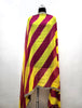 Hand Dyed Lehriya Dupatta Georgette Yellow Pink