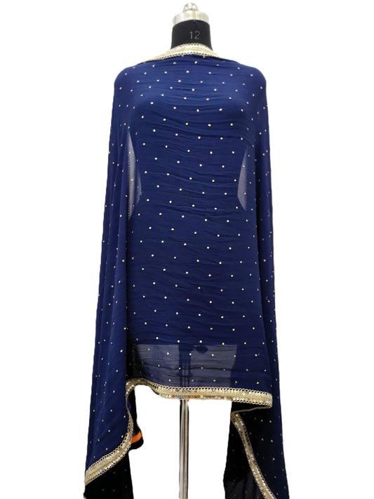 Indigo Blue Georgette Dupatta Only