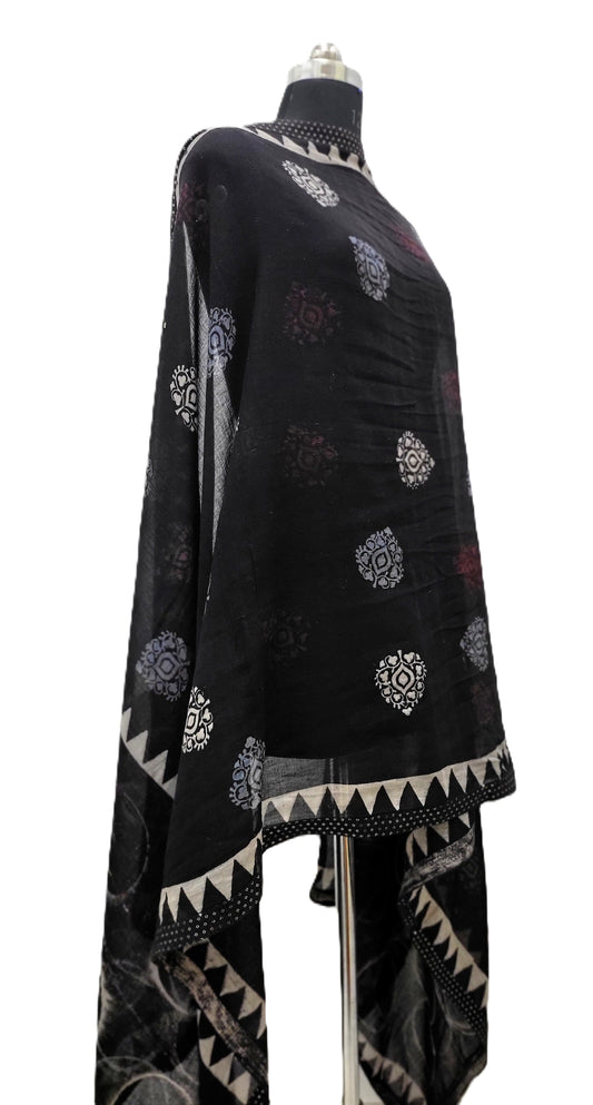 Hand Block Mal Dupatta