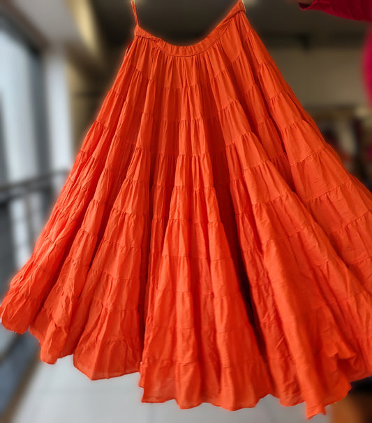 40+ meters Flare Tier Skirt Only -Orange