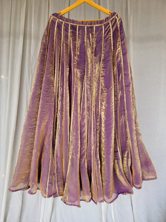 Zardosi Kalli Dual Tone Kanjivaram Skirt - Lilac Purple