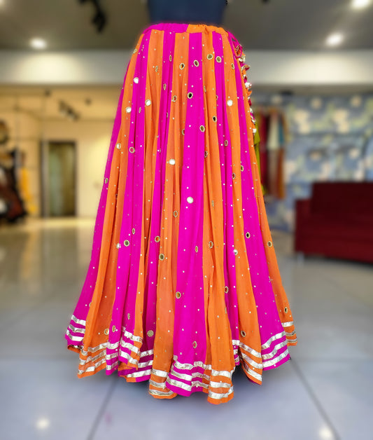 💫Sequins Sitara Mirror Lampi Skirt Only💫- Kesar Rani