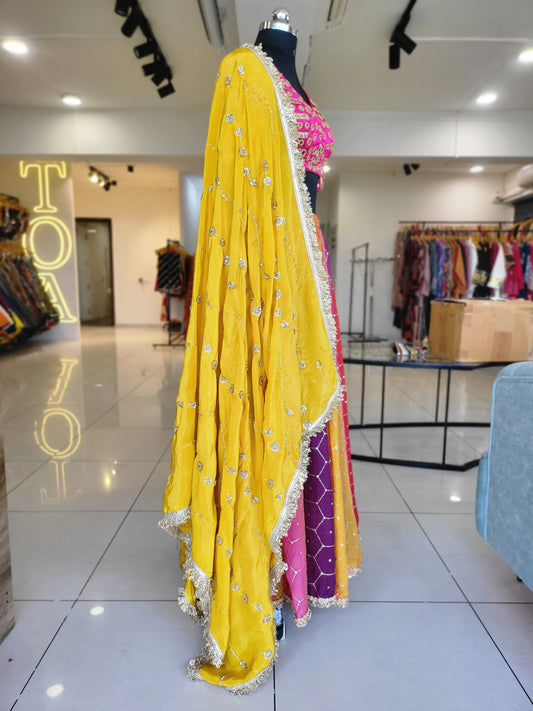Pure Crepe Dupatta - Yellow