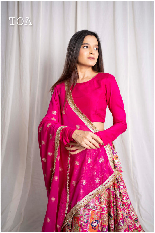 Hot Pink Georgette Dupatta
