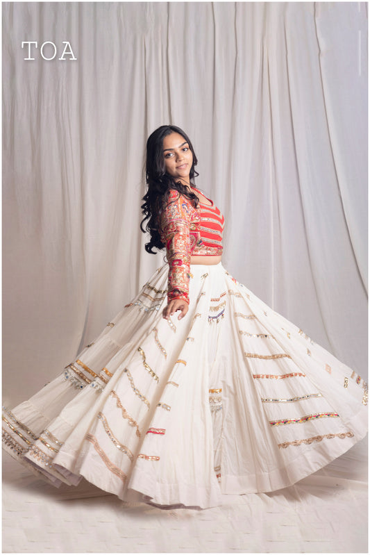Taam Jham Cream White Skirt Only