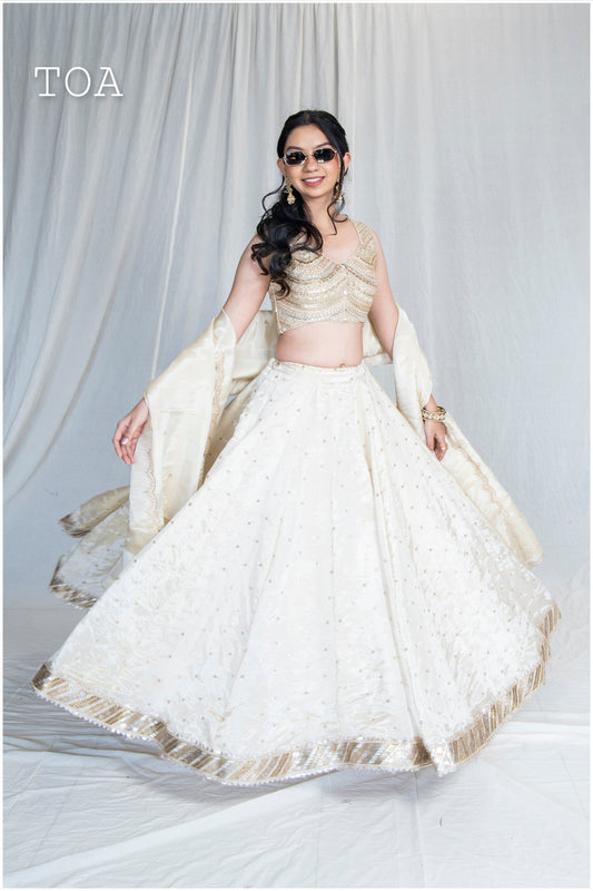 Golden Soft Tissue Kanjivaram Skirt ✨