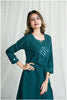 Turquoise Green Linen Mirror Kurta Set