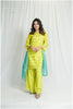 Beautiful Lime To Aqua Indo-Western Outfit
