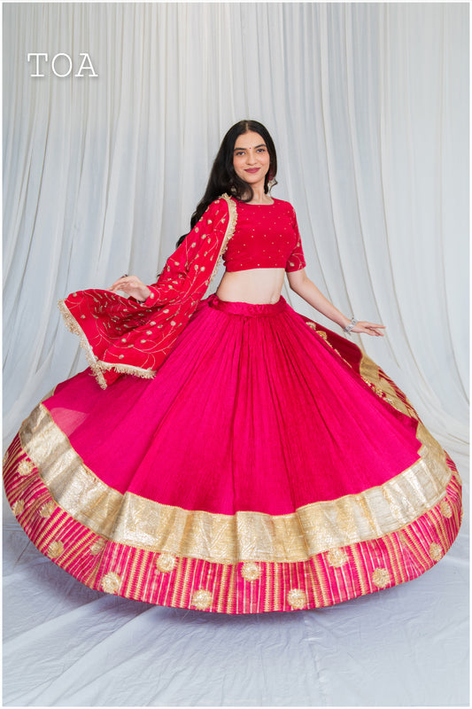 Shades Of Lampi - Crush Silk Sona Lampi Outfit - Hot Pink