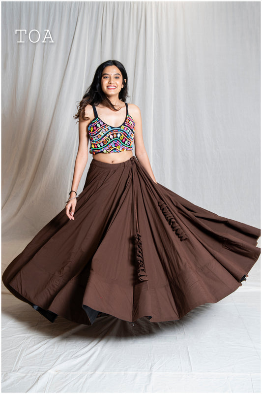 Plain Coffee Skirt Only