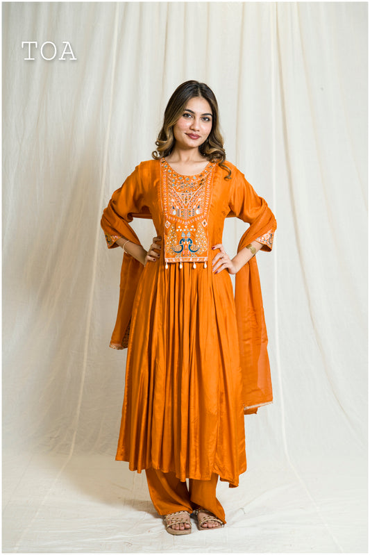 Peacock Orange Outfit