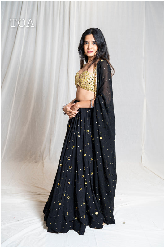 💫Sequins Sitara Mirror Skirt Only💫 - Black
