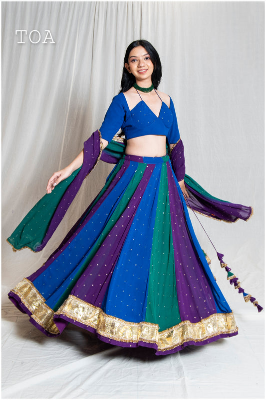 Premium Dual-Color Georgette Dupatta