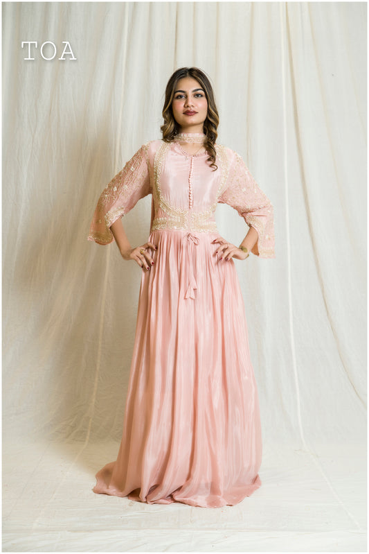 Peachish Peach Long Dress