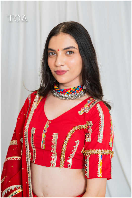 Shades of Border - EL Top - Red