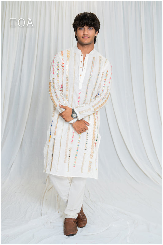 Shades Of Borders - BKD 1.O Kurta - Off White
