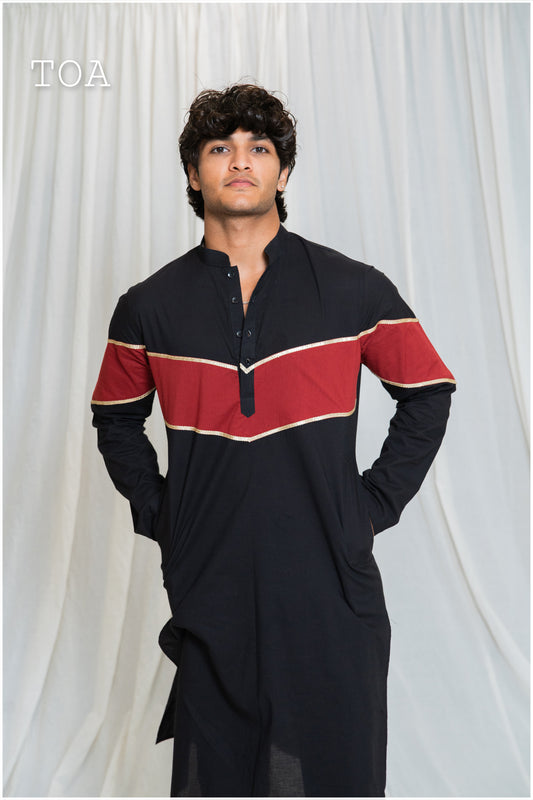Shades Of Solid - Black & Maroon