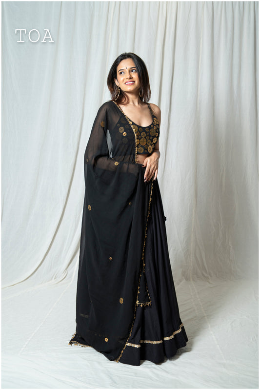 Tamba Black Dupatta Only