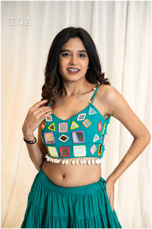 PoP Up Real Mirror Hand Work Blouse Rama