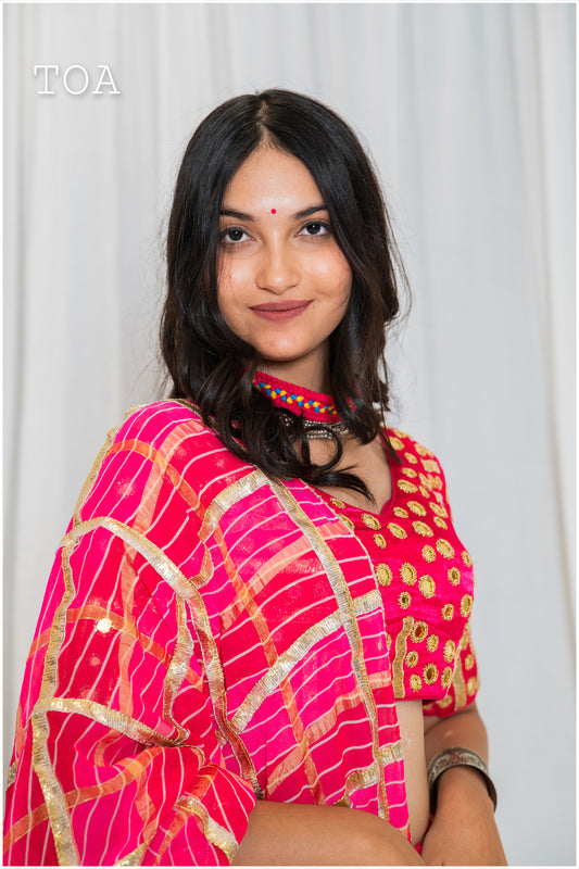 Shades Of Lampi - Gharchola Lampi Dupatta - Pink