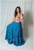 Turquoise Multi Mirror Work Skirt
