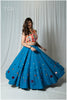 Turquoise Multi Mirror Work Skirt