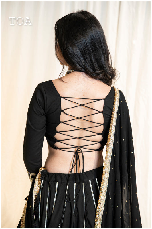 Black Georgette Dupatta Only