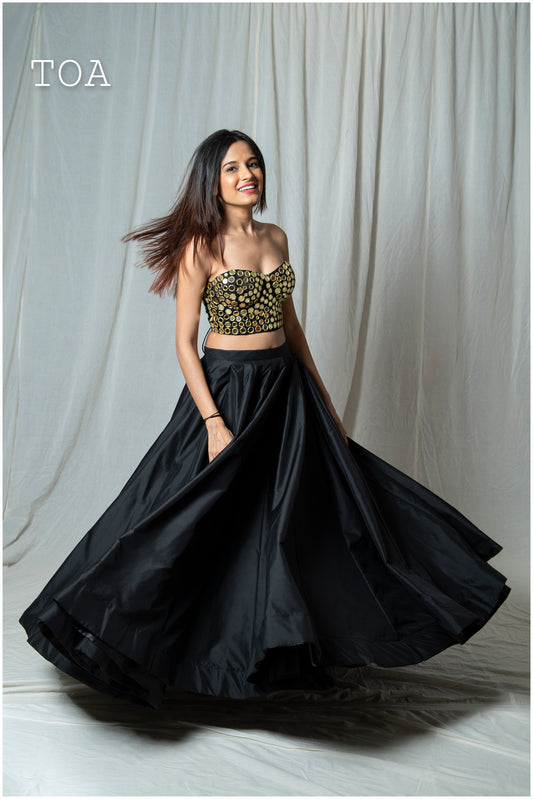 Mirror Corset Set - Black