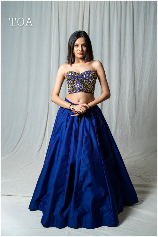 Mirror Corset Set - Royal Blue