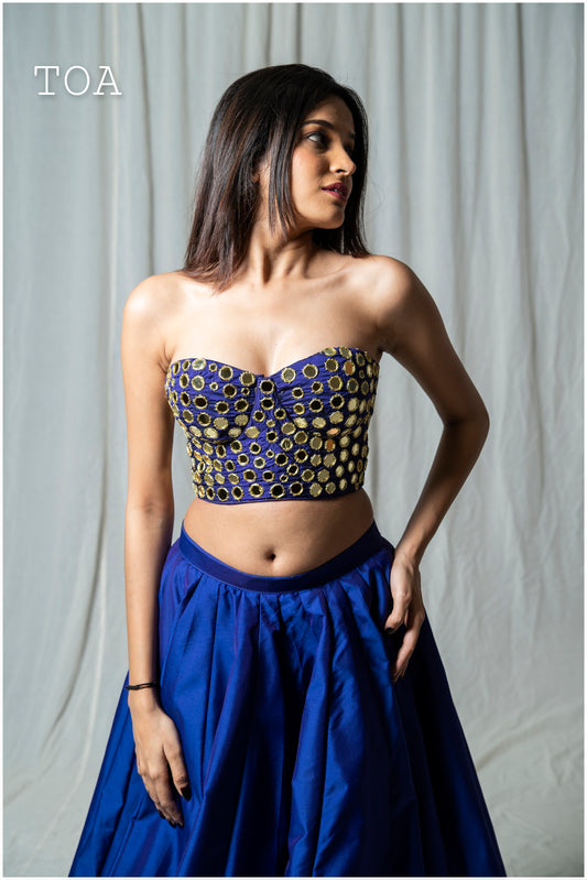 Mirror Corset Set - Royal Blue