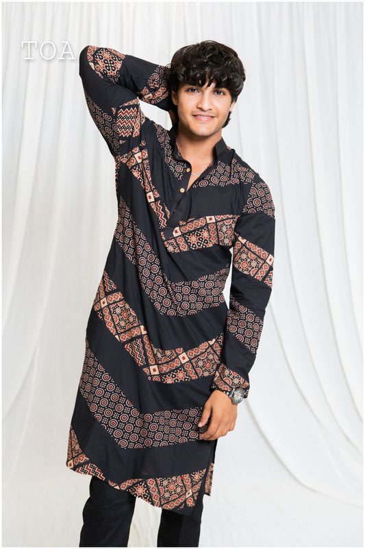 Shades Of Ajrakh - Alternate Zag - Black