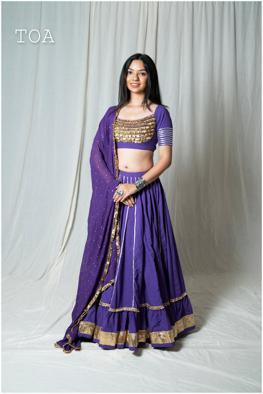 Purple Georgette Dupatta Only