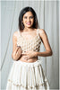 Handloom Jute Shells Spegatti Top Only (Base Off White)