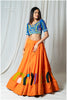 Symbolic Orange Patch Skirt & Mirror Top