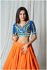 Symbolic Orange Patch Skirt & Mirror Top