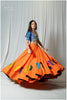 Symbolic Orange Patch Skirt & Mirror Top