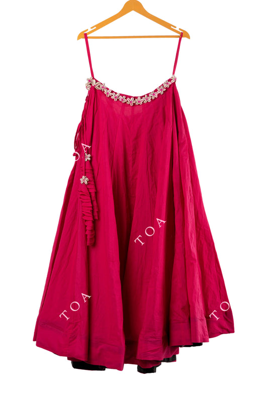 Shells Flower Belt Skirt - Hot Pink