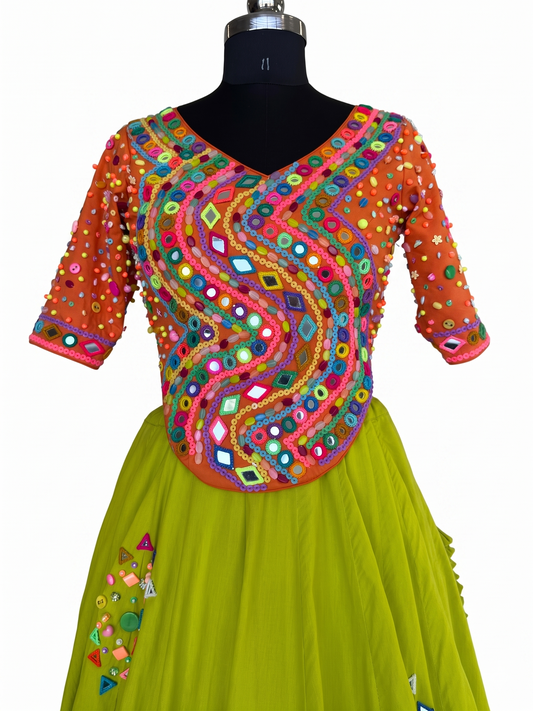 Orange Multi Pop Up Vibe Long Blouse Only EL