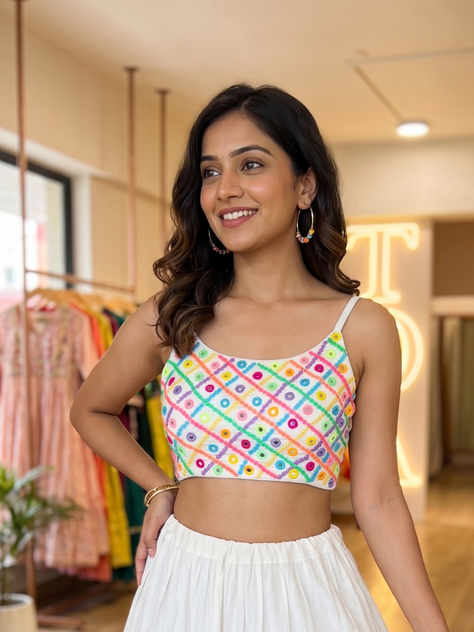 Zig Zag Mirror Blouse - Off White