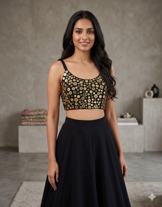 Tamba Golden Mirror SP Top - Black