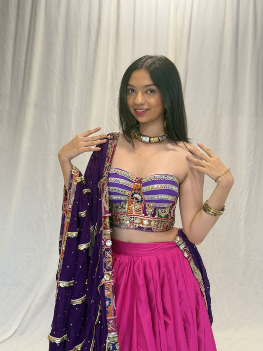 Corset Top - Purple Vintage