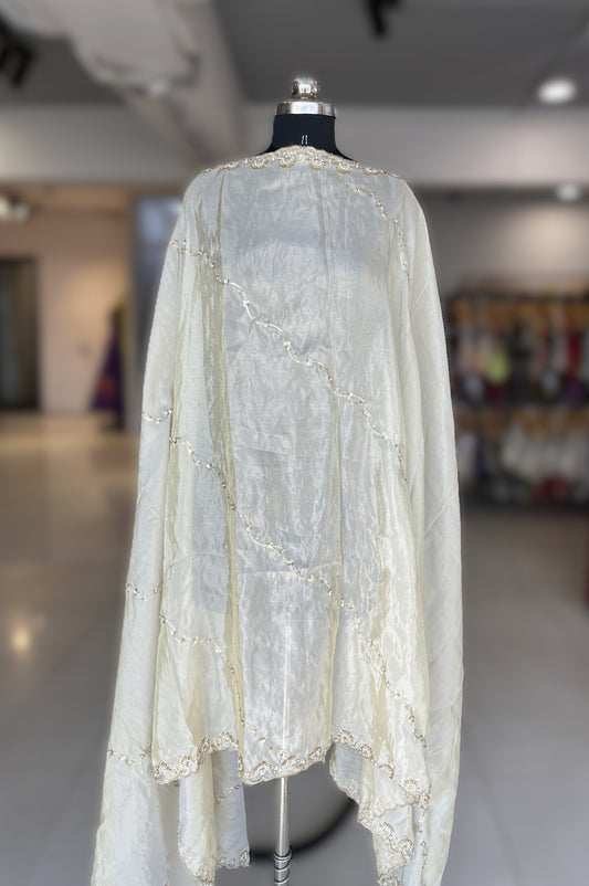 Soft Kanjivaram Tissue Silk Dupatta Scallops