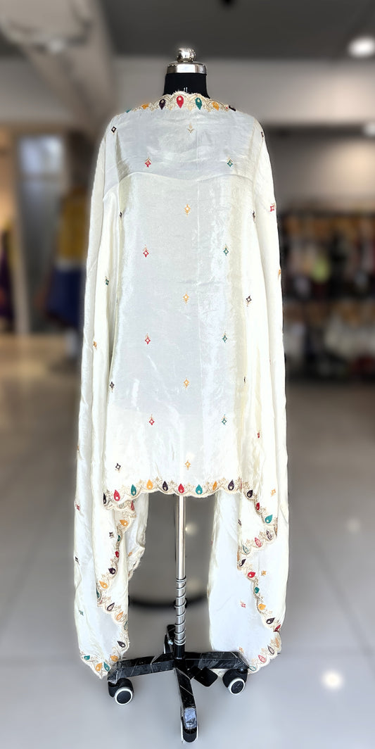Soft Kanjivaram Tissue Silk Dupatta Scallops