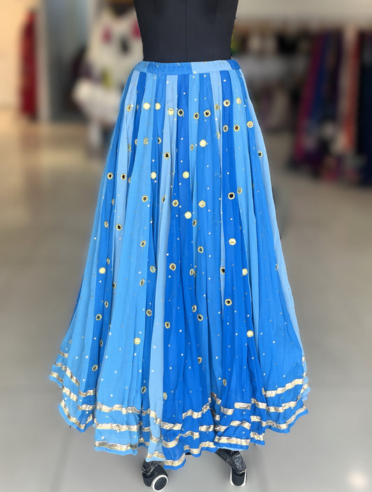 💫Sequins Sitara Mirror Lampi Skirt Only💫 - Shades Of Blue