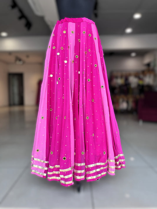 💫Sequins Sitara Mirror Lampi Skirt Only💫 - Shades Of Pink