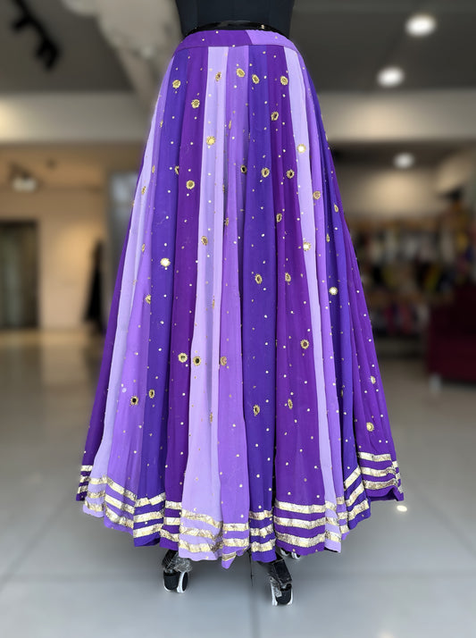 💫Sequins Sitara Mirror Lampi Skirt Only💫 - Shades Of Purple